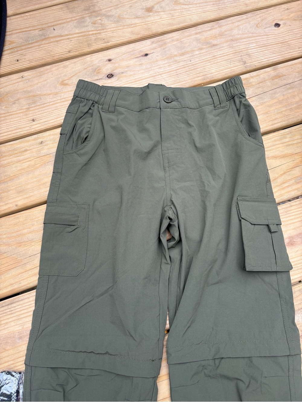 NEW Men’s L Olive Convertible Cargo Hiking Pants Zip Off Shorts Belt Tactical - Picture 2 of 6